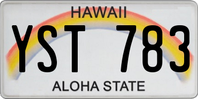 HI license plate YST783