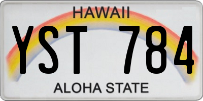HI license plate YST784