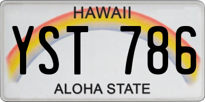 HI license plate YST786