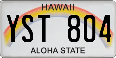 HI license plate YST804