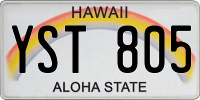 HI license plate YST805