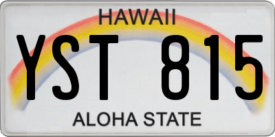 HI license plate YST815
