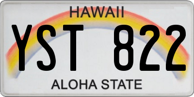 HI license plate YST822