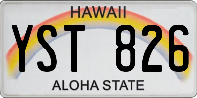 HI license plate YST826