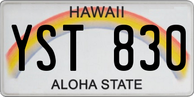 HI license plate YST830