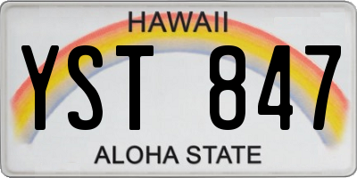 HI license plate YST847