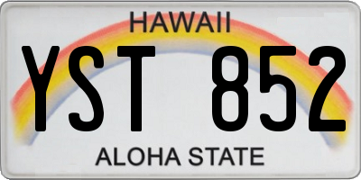 HI license plate YST852