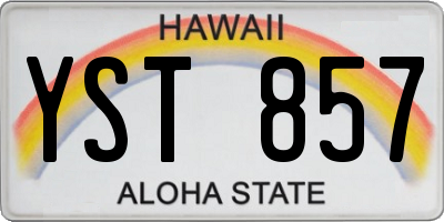 HI license plate YST857