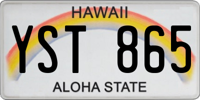 HI license plate YST865