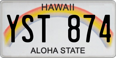 HI license plate YST874