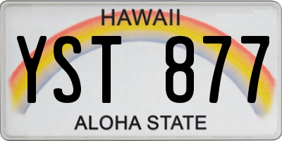 HI license plate YST877
