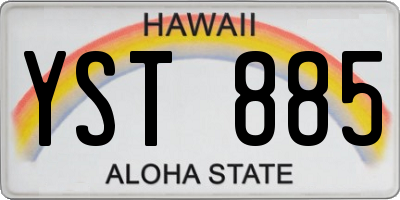 HI license plate YST885