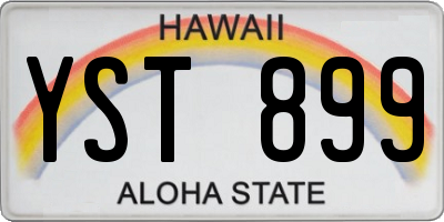 HI license plate YST899