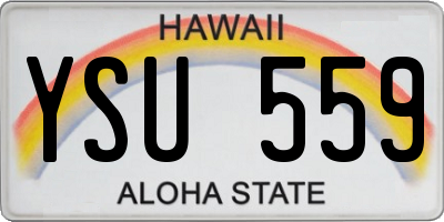 HI license plate YSU559