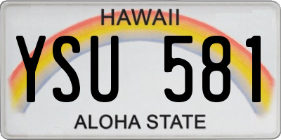 HI license plate YSU581