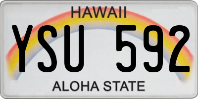 HI license plate YSU592