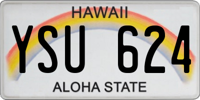 HI license plate YSU624
