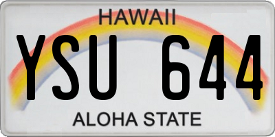 HI license plate YSU644