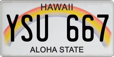 HI license plate YSU667