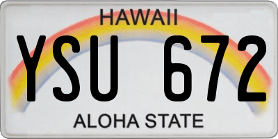 HI license plate YSU672
