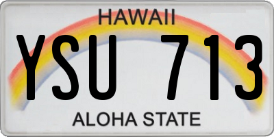 HI license plate YSU713