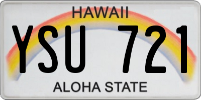 HI license plate YSU721