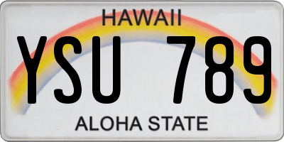 HI license plate YSU789
