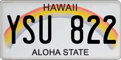 HI license plate YSU822