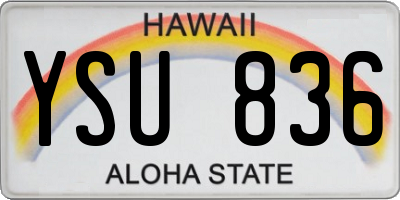 HI license plate YSU836