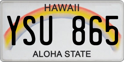 HI license plate YSU865