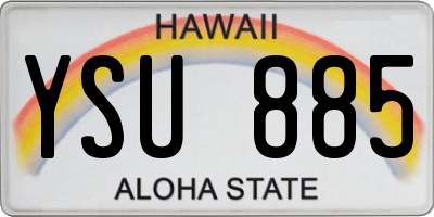 HI license plate YSU885