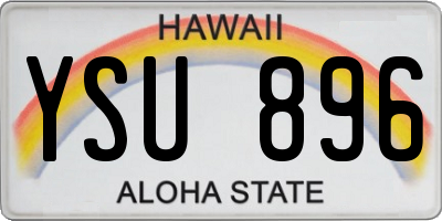 HI license plate YSU896