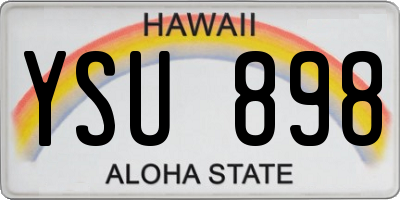 HI license plate YSU898