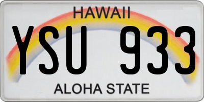 HI license plate YSU933