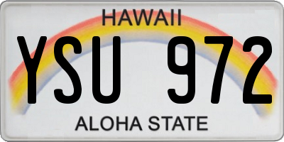 HI license plate YSU972