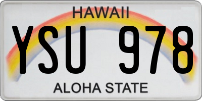 HI license plate YSU978