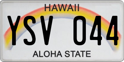 HI license plate YSV044