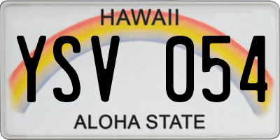 HI license plate YSV054