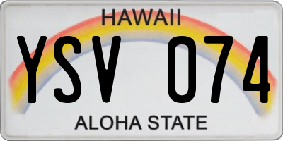 HI license plate YSV074