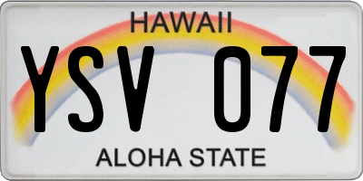 HI license plate YSV077
