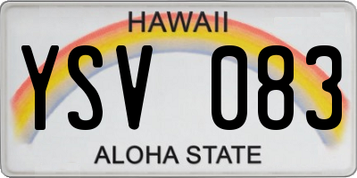 HI license plate YSV083