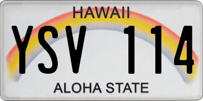HI license plate YSV114
