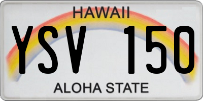 HI license plate YSV150