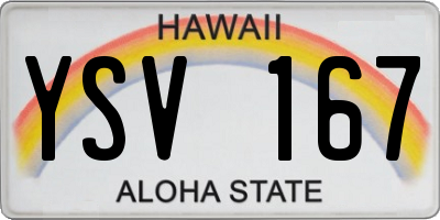 HI license plate YSV167