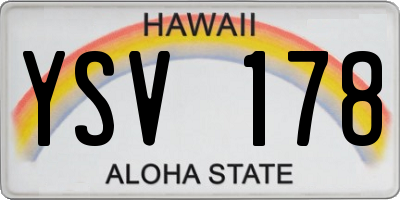 HI license plate YSV178