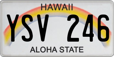 HI license plate YSV246
