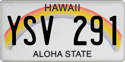 HI license plate YSV291