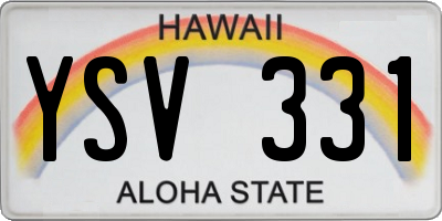 HI license plate YSV331