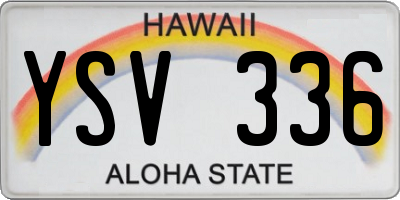HI license plate YSV336
