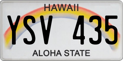 HI license plate YSV435